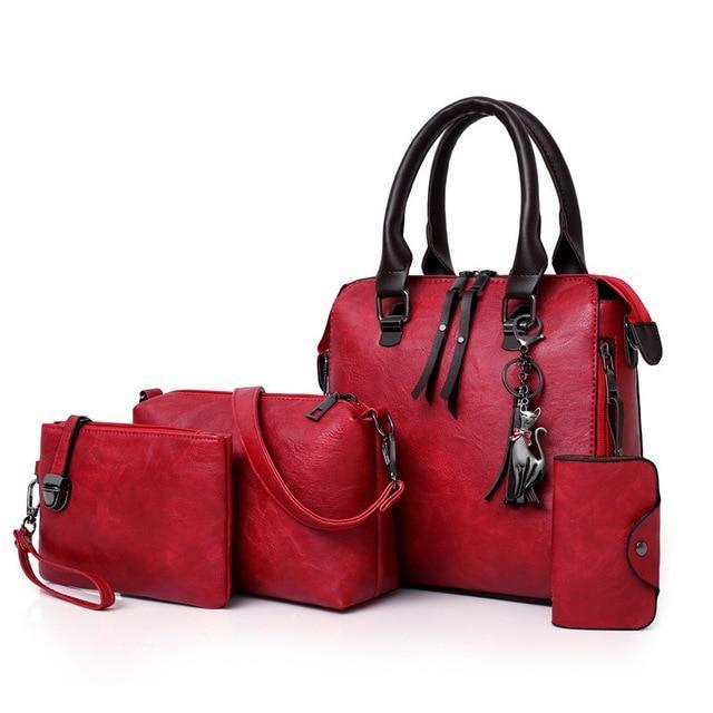 Kit de Bolsas Femininas com 4 peças Vintage Classic - FRETE GRÁTIS